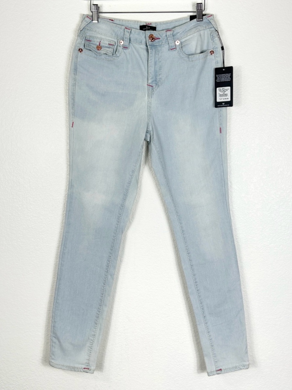 NWT True Religion Hallie Big Flap Skinny jeans in Lakeside wash size 29 NEW Y2K